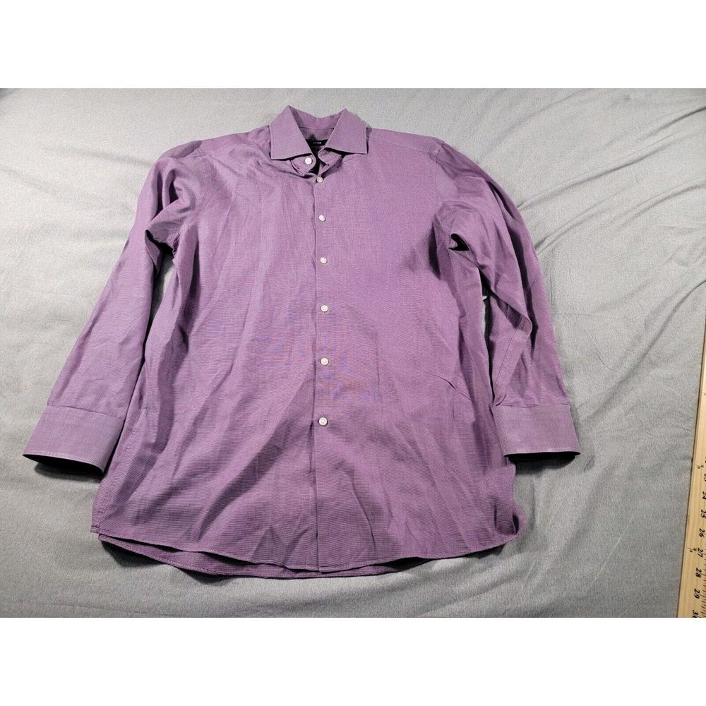 Hugo Boss Men 16 32/33 Sharp Fit Dress Shirt Purple Business Casual, long sleeve